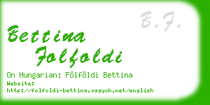 bettina folfoldi business card